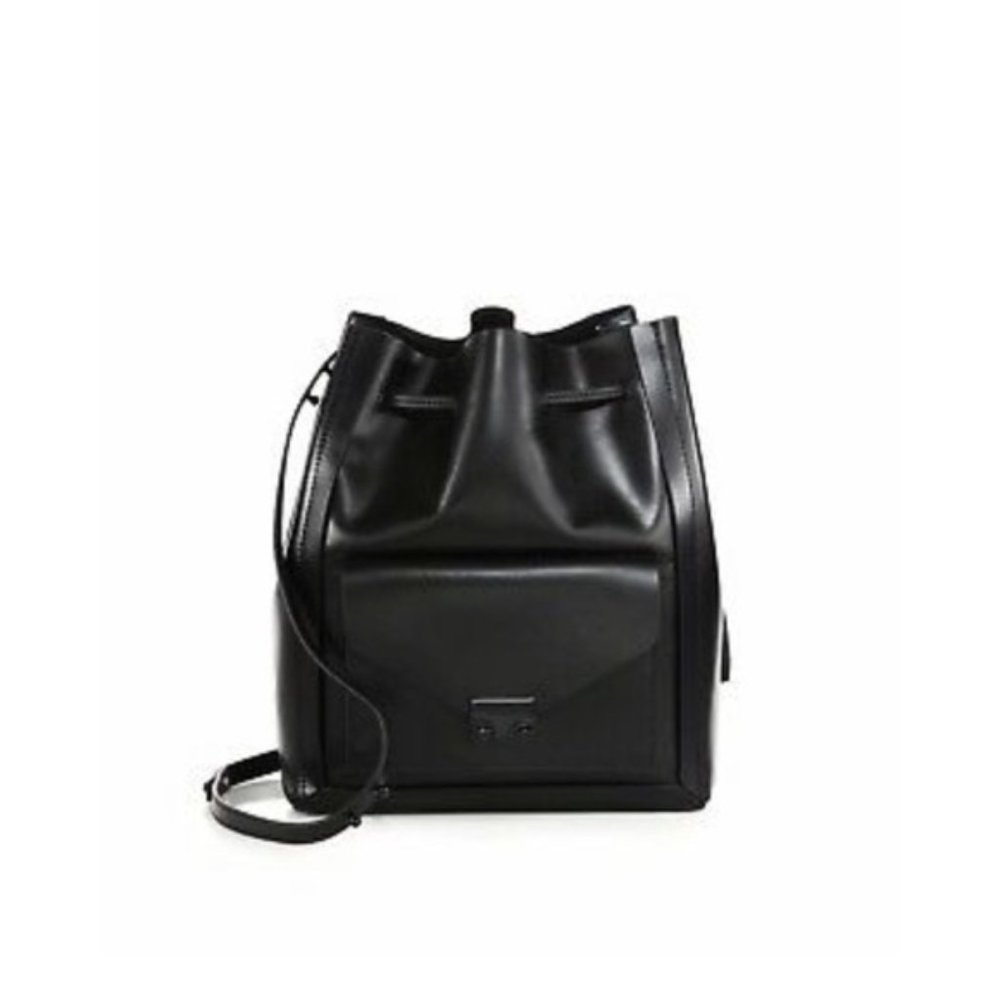 Loeffler Randall Black Leather Bucket Bag